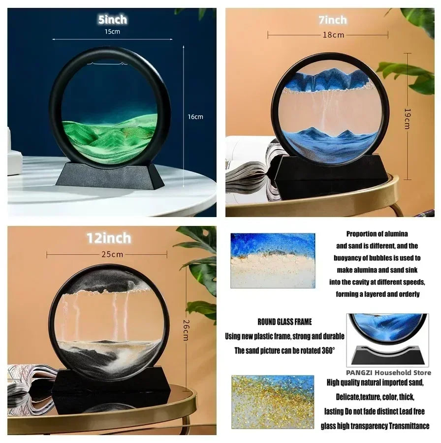 3D Moving Sand Art Hourglass