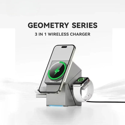 3-in-1 Wireless Charger with Auto-Rotating Dock